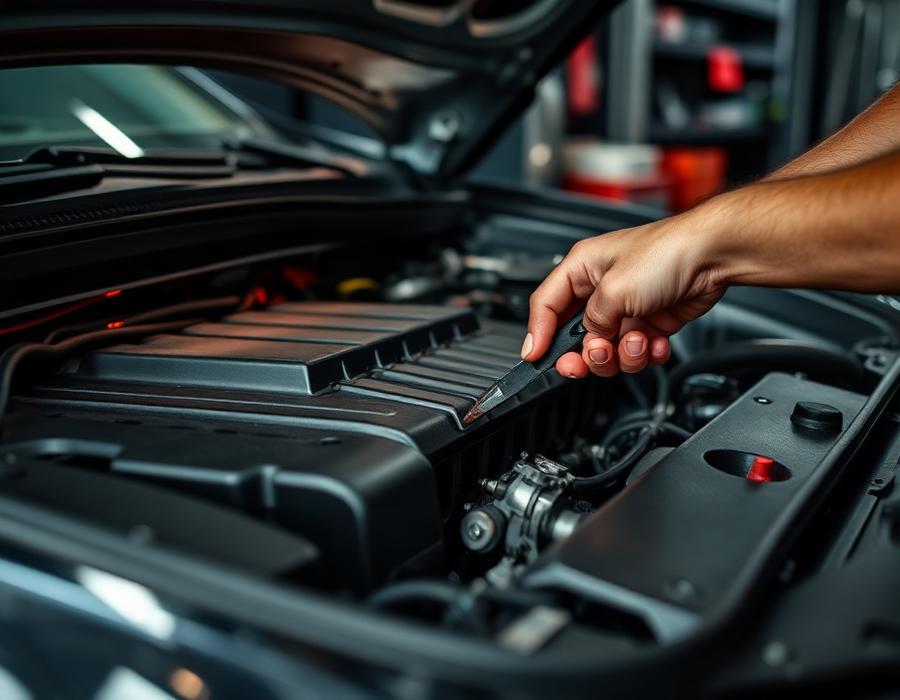 Engine repair work in progress
